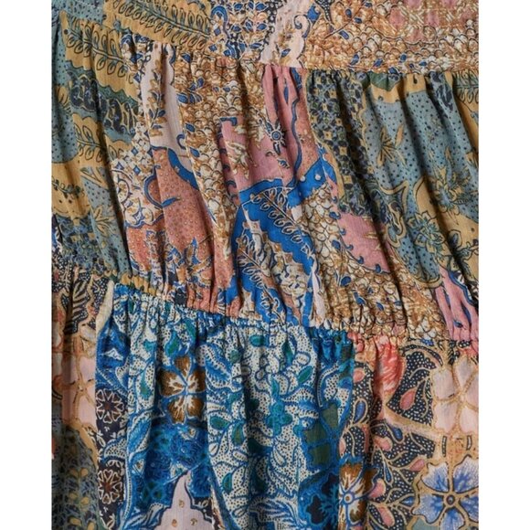 MISA Los Angeles Roksana‎ Bandeau Chiffon Top S Blues & Pinks - Picture 7 of 10